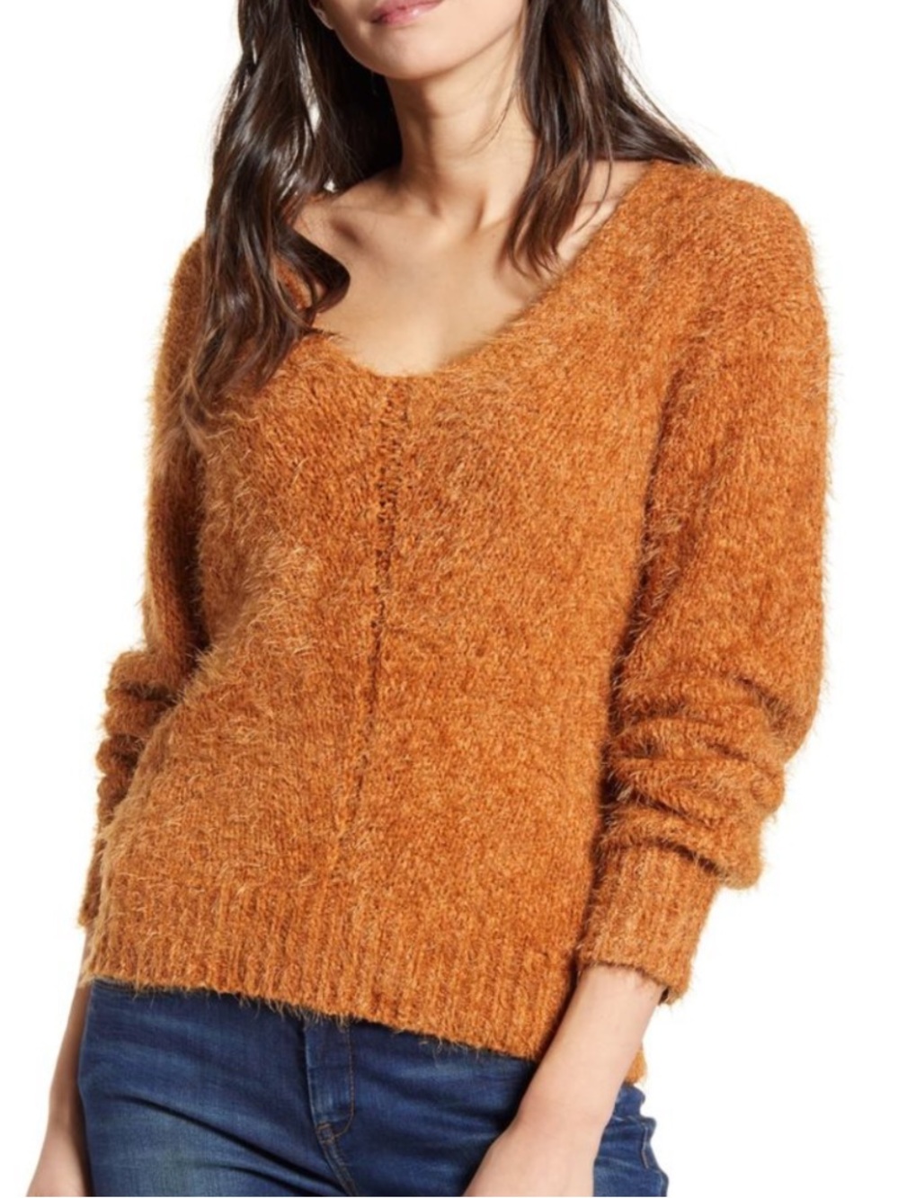 BP Caramel Chenille Eyelash Sweater